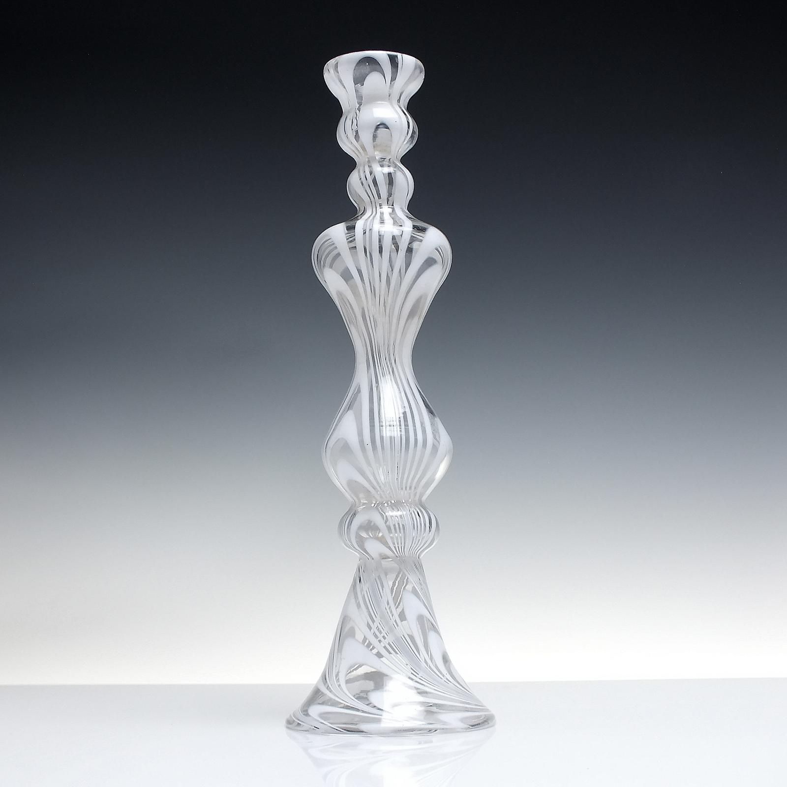 Rare 19th Century Nailsea Glass Hollow Stem Glass Candle Stick C1830 (1 of 5) Rare 19th Century Nailsea Glass Hollow Stem Glass Candle Stick C1830 (1 of 5)