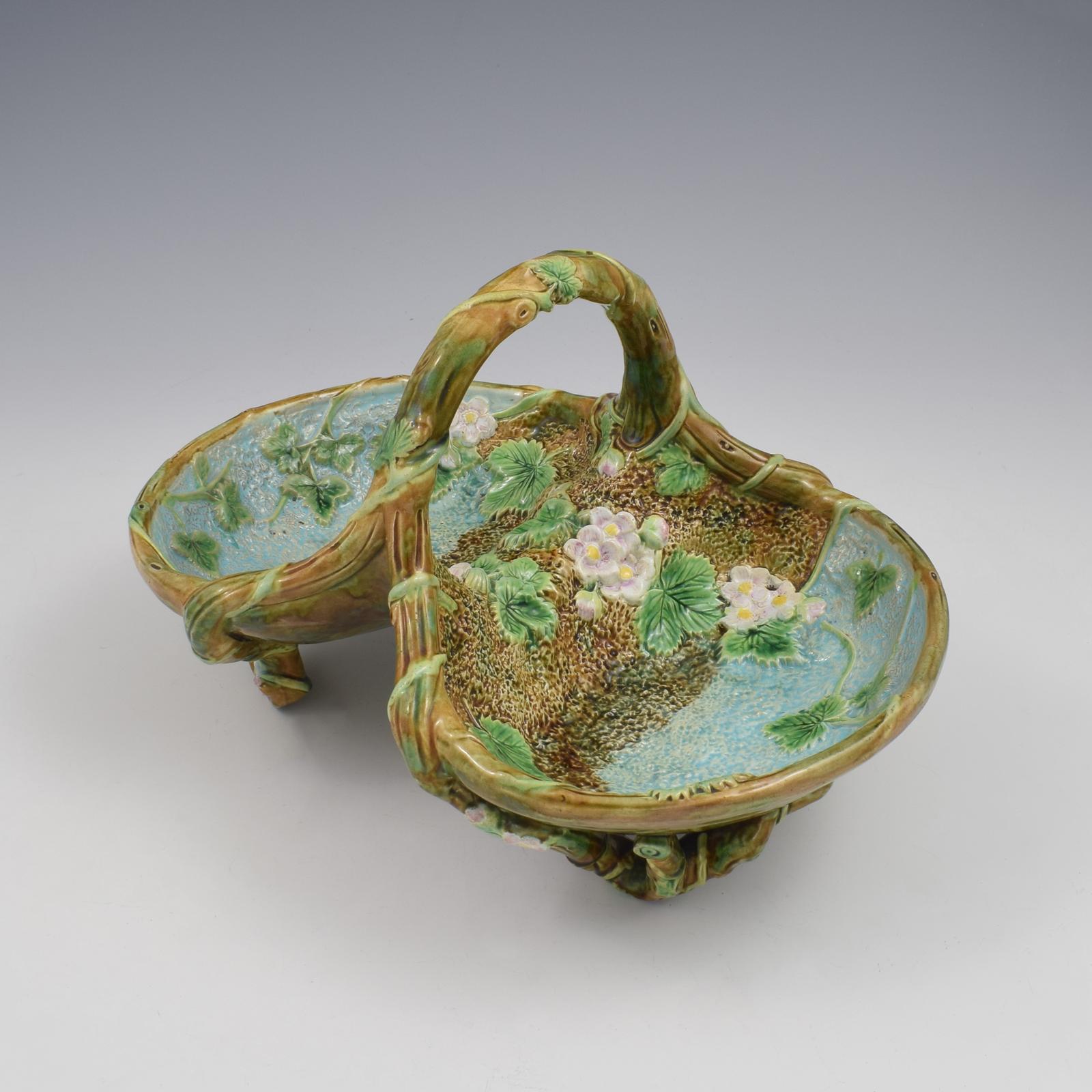 Superb Victorian George Jones Majolica Fruit / Strawberry Basket (1 of 16) Superb Victorian George Jones Majolica Fruit / Strawberry Basket (1 of 16)
