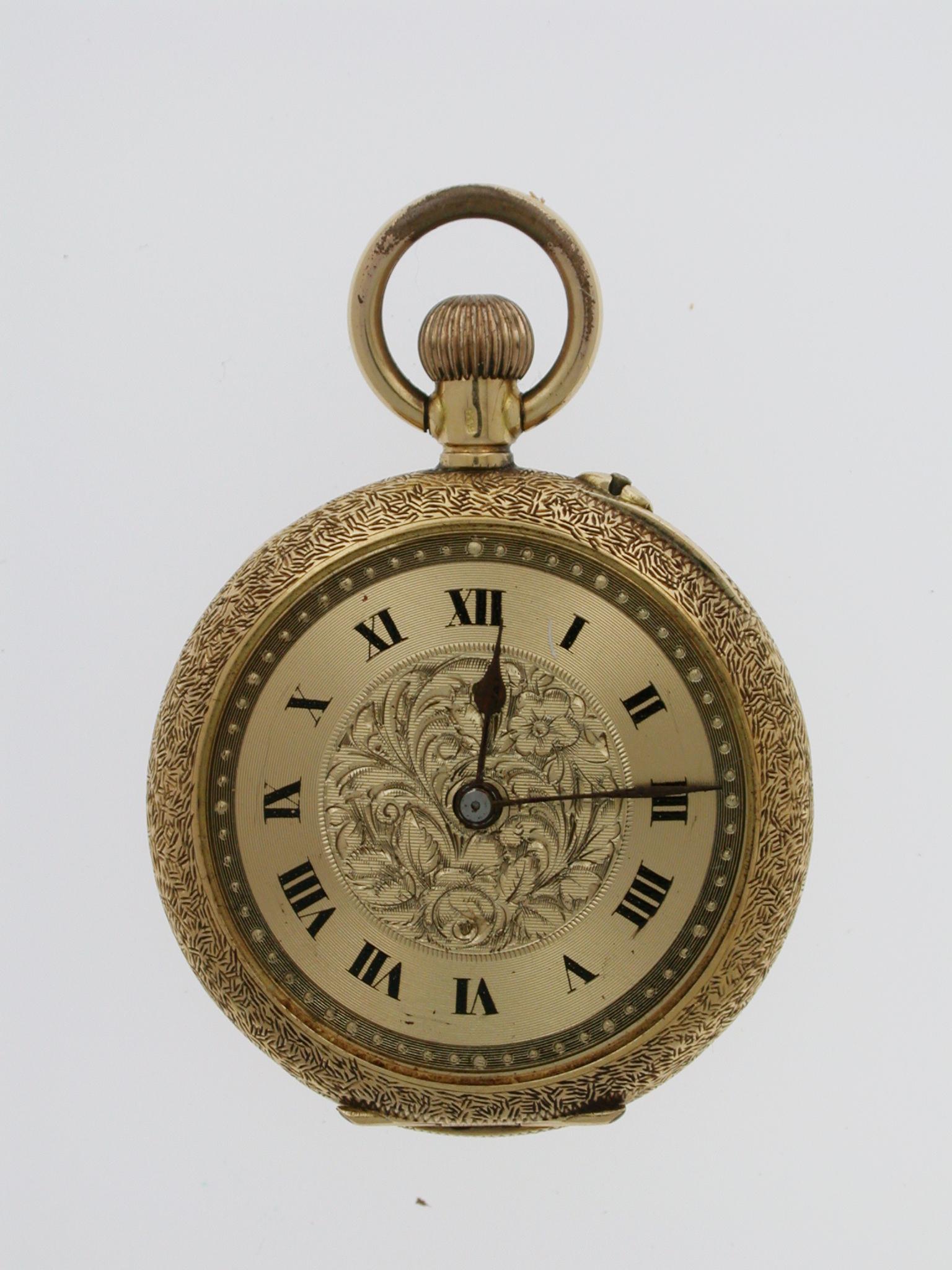 18Kt Yellow Gold Open Face Cylinder Pocket Watch - Swiss 1910 (1 of 5) 18Kt Yellow Gold Open Face Cylinder Pocket Watch - Swiss 1910 (1 of 5)