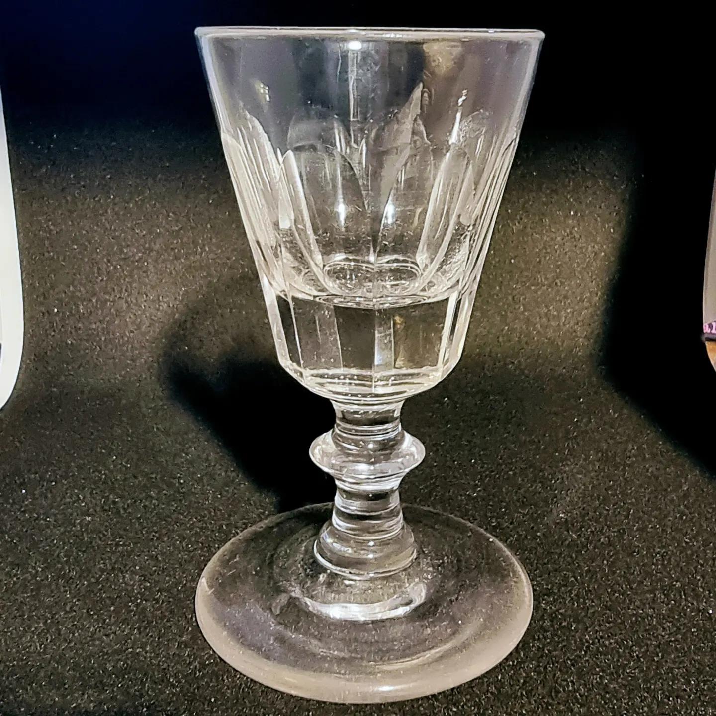Deceptive Facet Cut Wine Glass c.1780 (1 of 5)