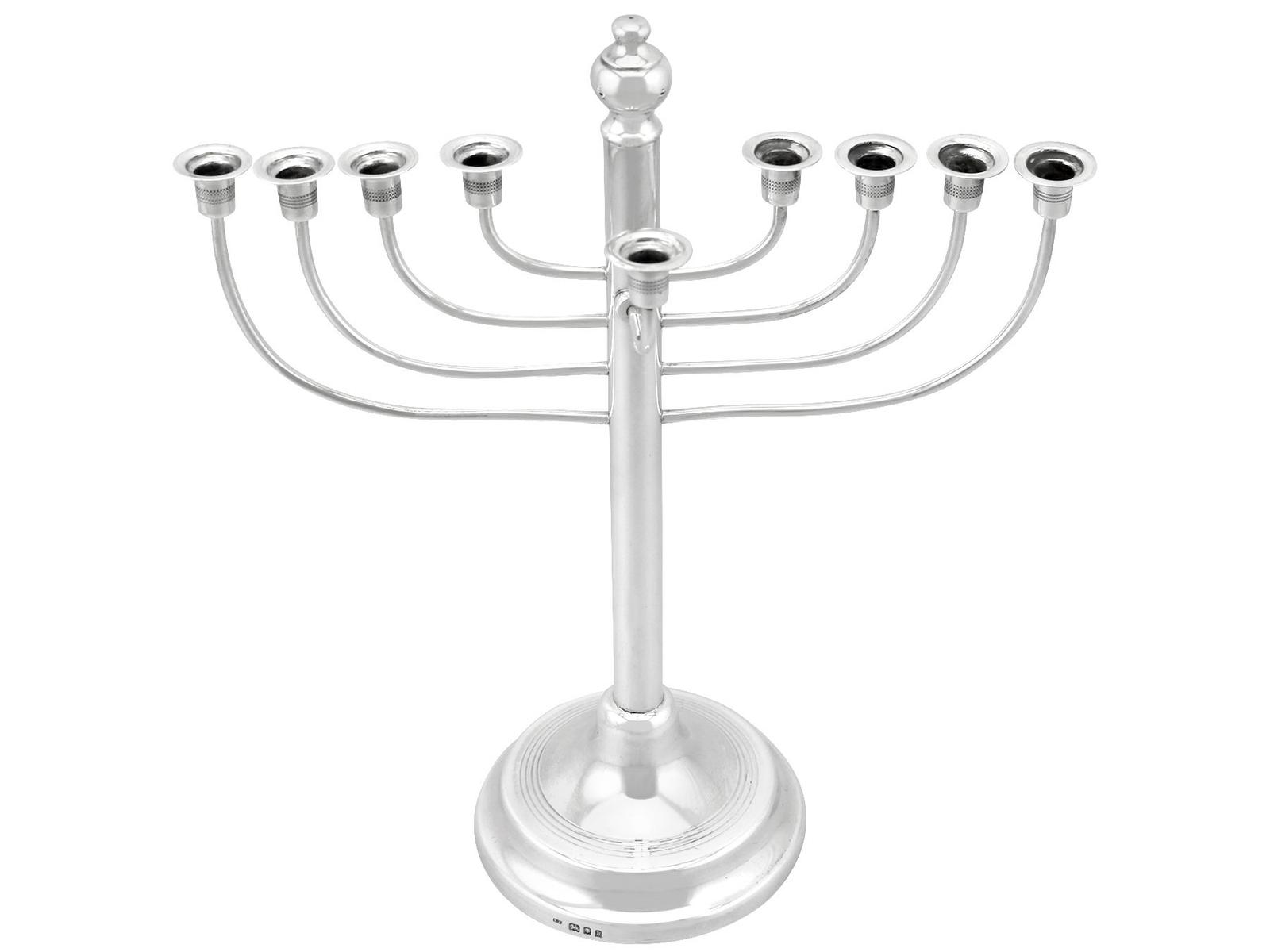 Sterling Silver Hanukkiah - Art Deco George V 1925 (1 of 9) Sterling Silver Hanukkiah - Art Deco George V 1925 (1 of 9)