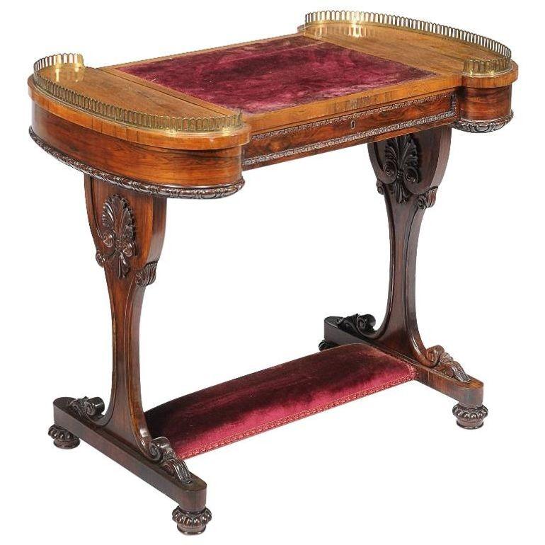 19th Century William IV Rosewood Writing Table (1 of 7)
