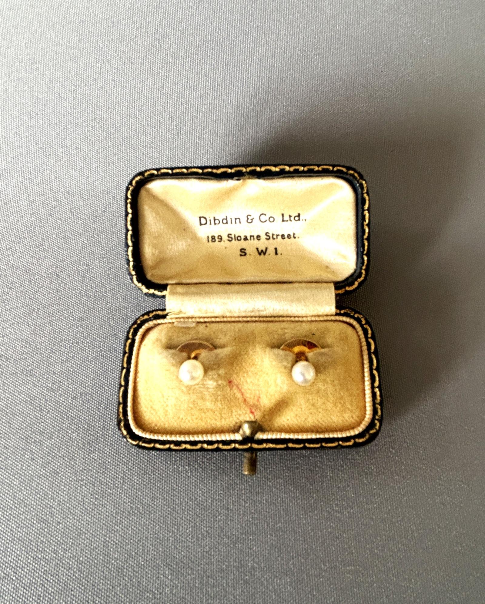 Pair of Edwardian 9ct Gold & Pearl Studs in Original Box (1 of 8)