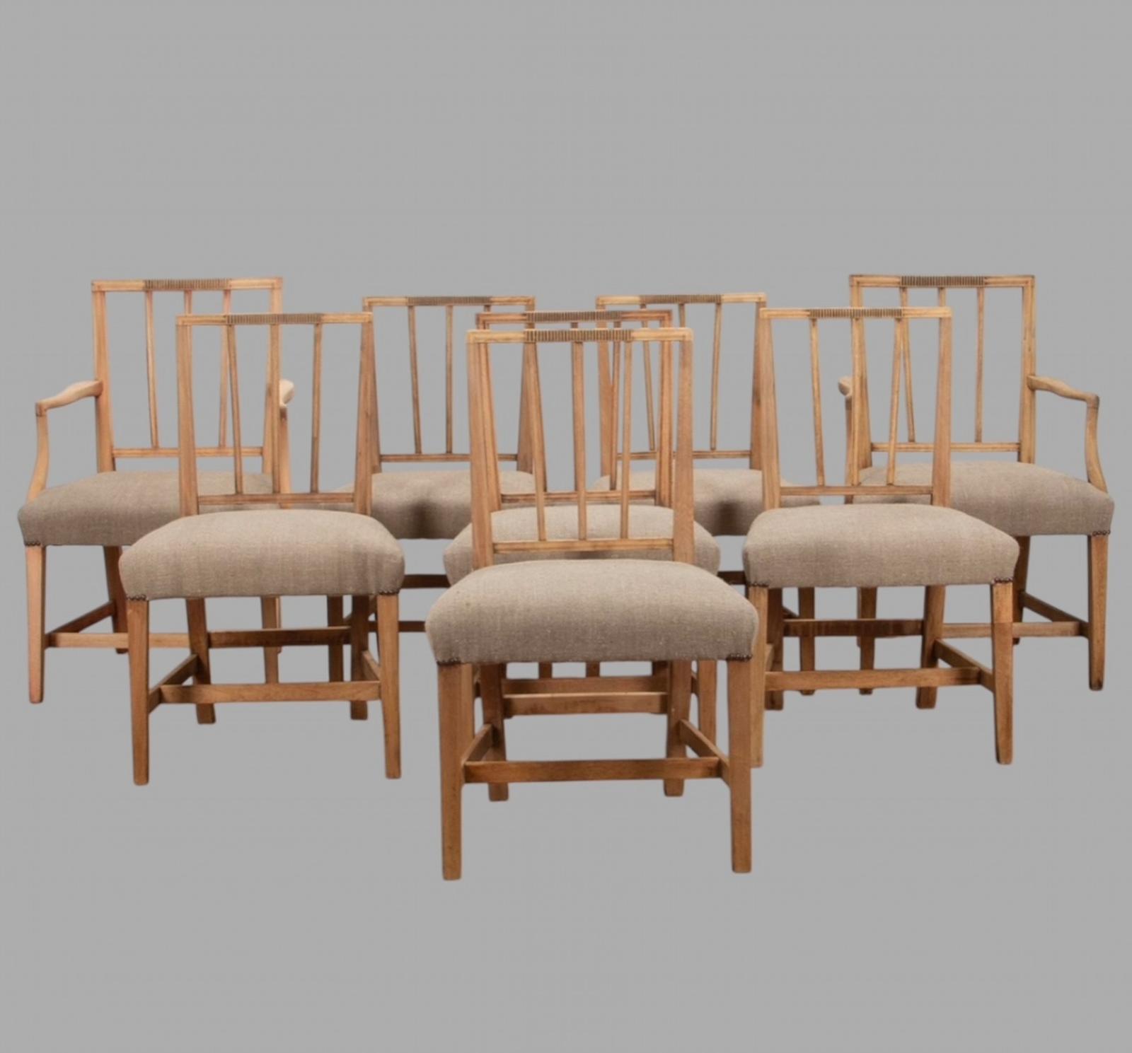 A Set of Eight 18thc Bleached Dining Chairs (1 of 4) A Set of Eight 18thc Bleached Dining Chairs (1 of 4)