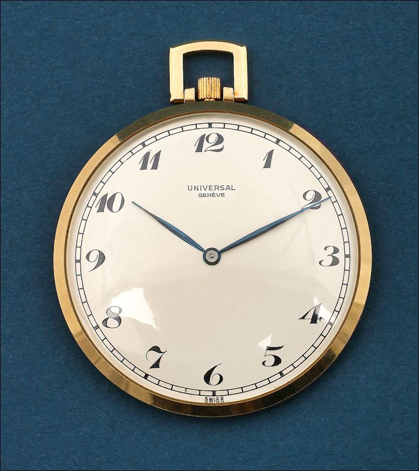Ultrathin Universal Genève 18k Gold Pocket Watch - Switzerland c.1955 (1 of 8)