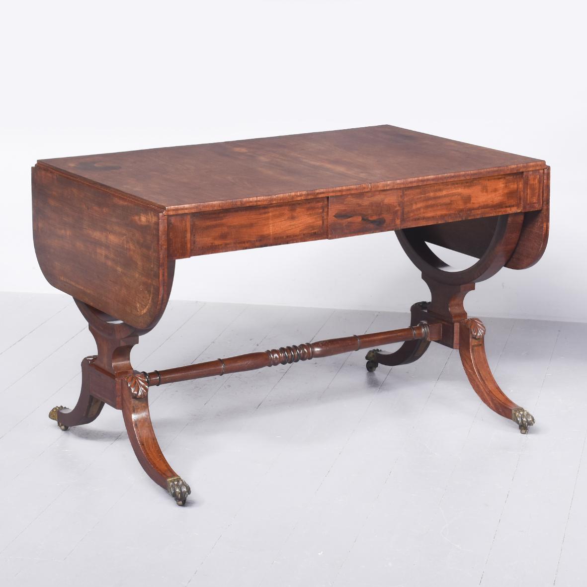 Exceptional Quality Inlaid Figured Mahogany George III Sofa Table (1 of 1)