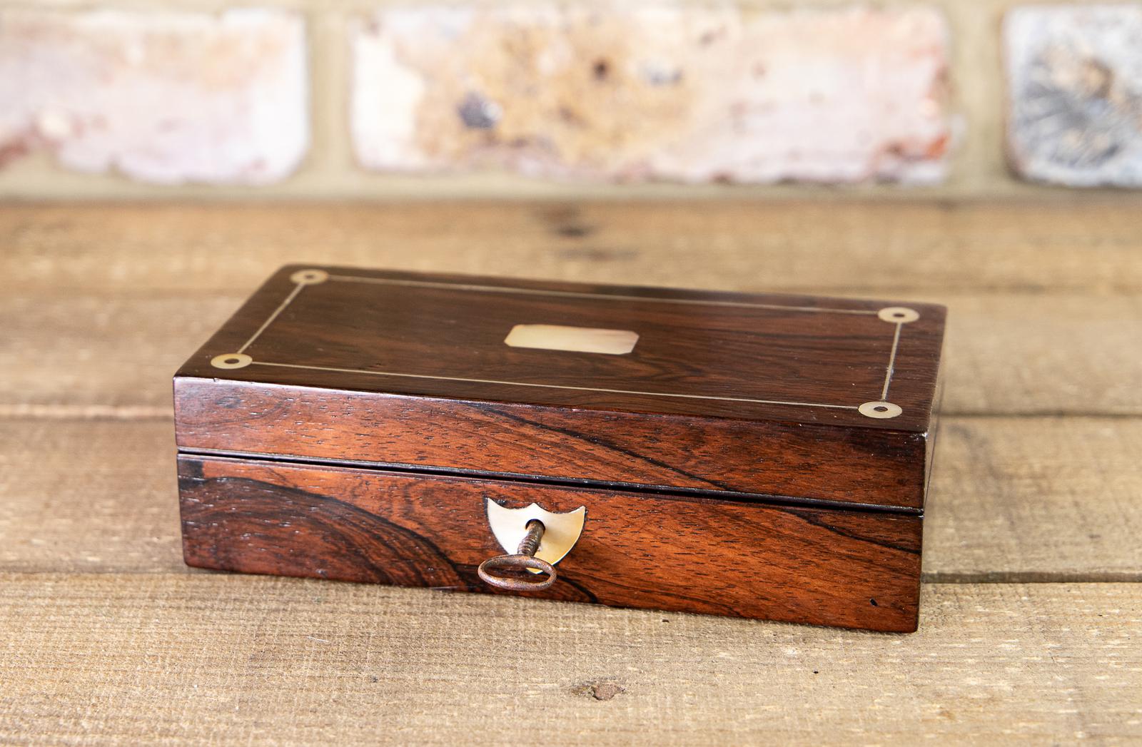 Rosewood & Mother of Pearl Desk Box 1830 (1 of 7) Rosewood & Mother of Pearl Desk Box 1830 (1 of 7)