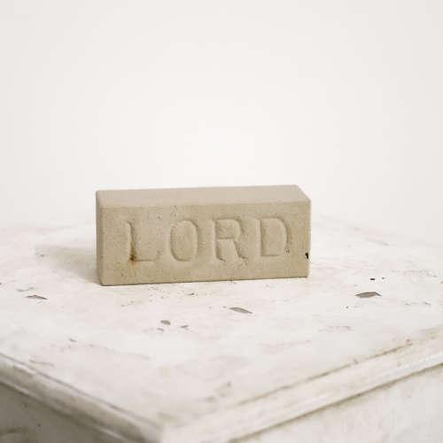 Block with Word 'Lord' in Carved Bath Stone - England 1914 (1 of 3)