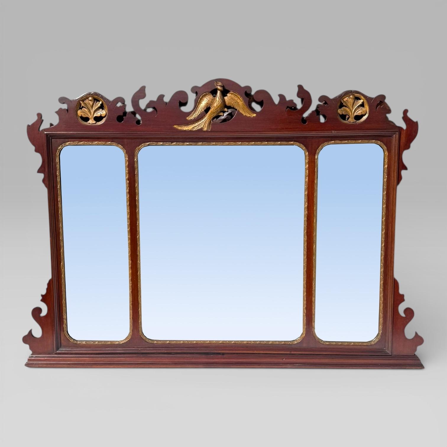 Antique 19th Century Chippendale Style Carved Mahogany & Gilt Wall Mirror (1 of 13) Antique 19th Century Chippendale Style Carved Mahogany & Gilt Wall Mirror (1 of 13)