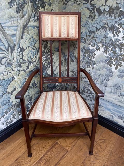Edwardian Mahogany Inlaid Armchair (1 of 6)