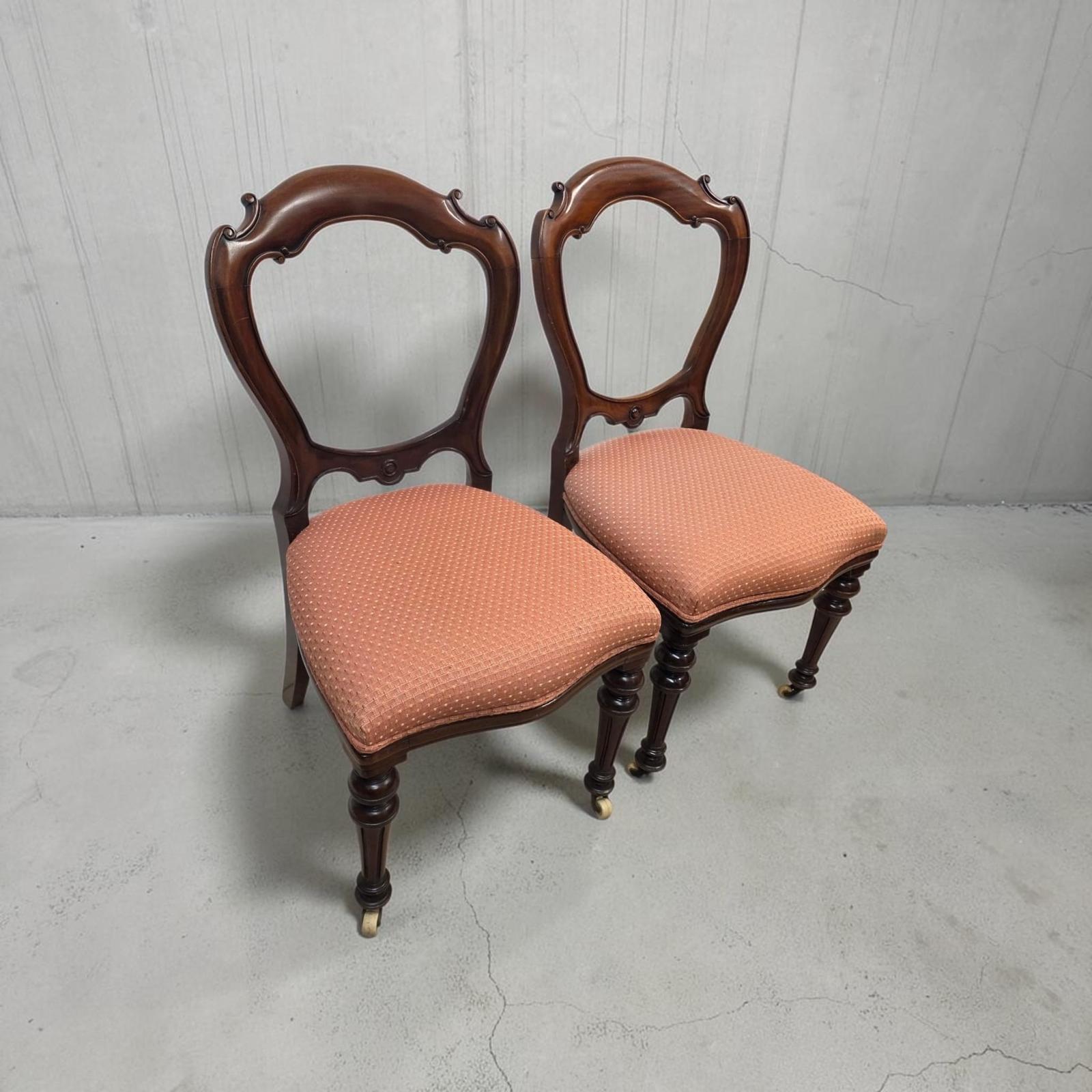 Antique Victorian Mahogany Balloon Back Chairs / Set of Two / C1860 (1 of 9) Antique Victorian Mahogany Balloon Back Chairs / Set of Two / C1860 (1 of 9)