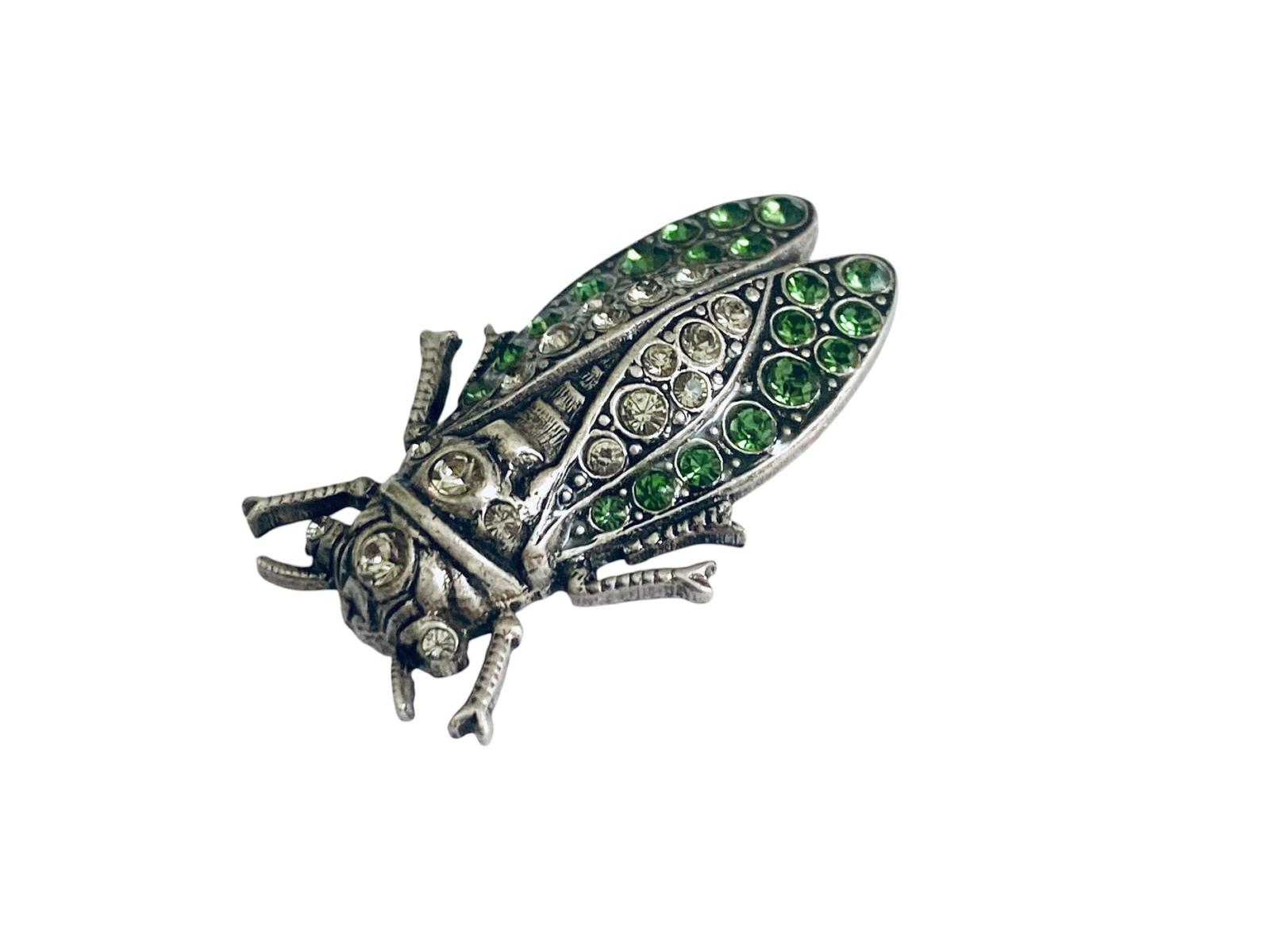 Antique Silver Plated Jewelled Cicada Insect Bug Brooch Pin (1 of 7) Antique Silver Plated Jewelled Cicada Insect Bug Brooch Pin (1 of 7)