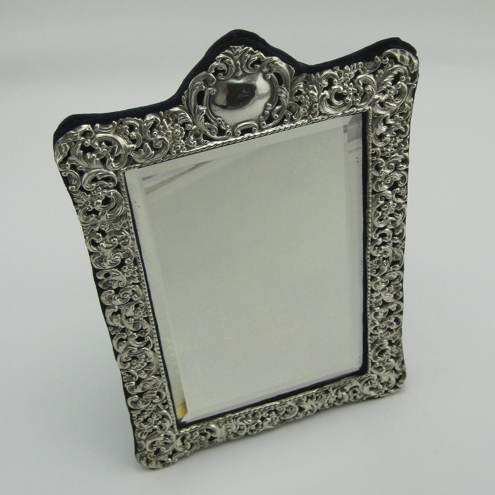 Late Victorian Silver Rectangular Standing Mirror (1 of 6) Late Victorian Silver Rectangular Standing Mirror (1 of 6)
