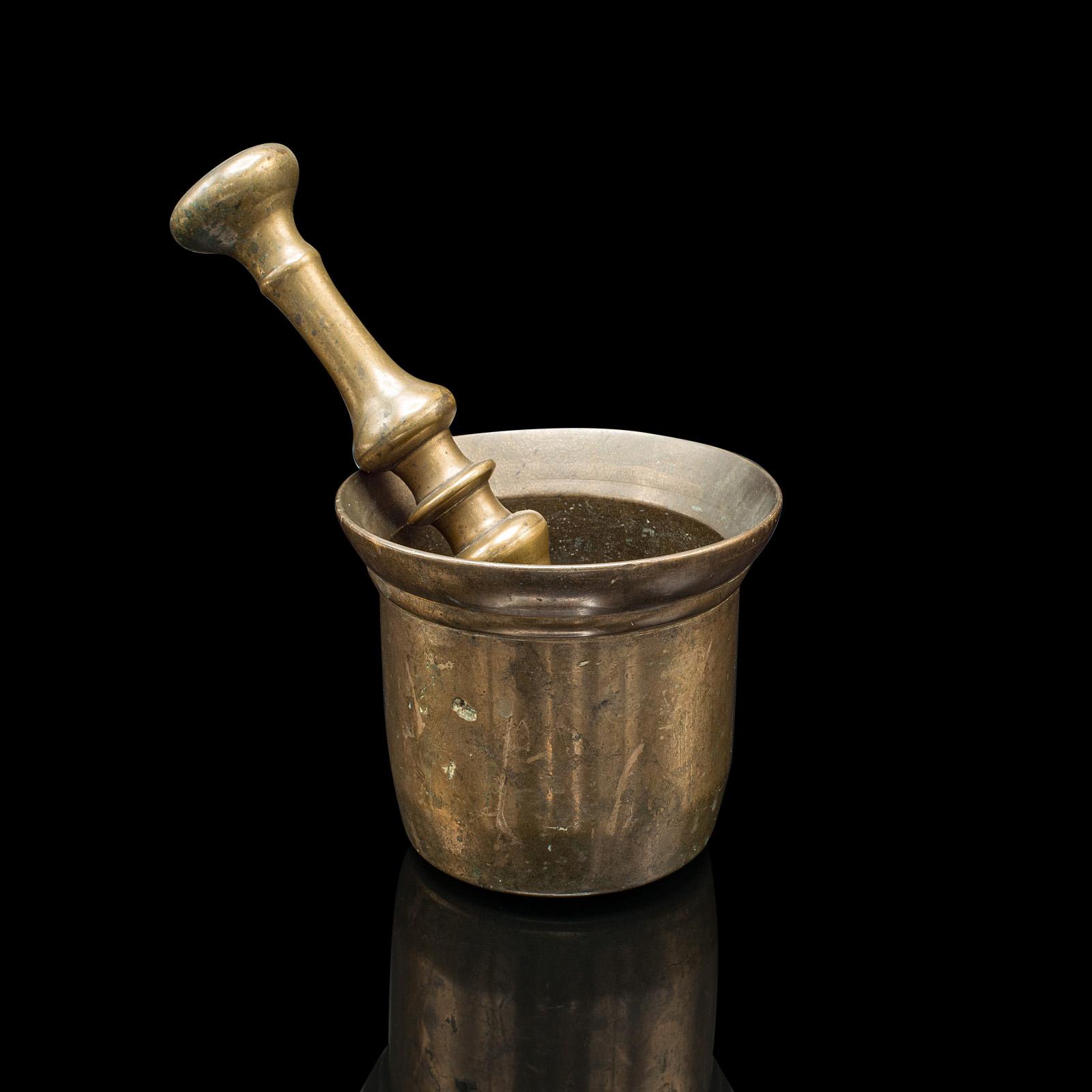 Antique Kitchen Mortar & Pestle, English, Bronze, Apothecary, Chemist - Georgian (1 of 10)