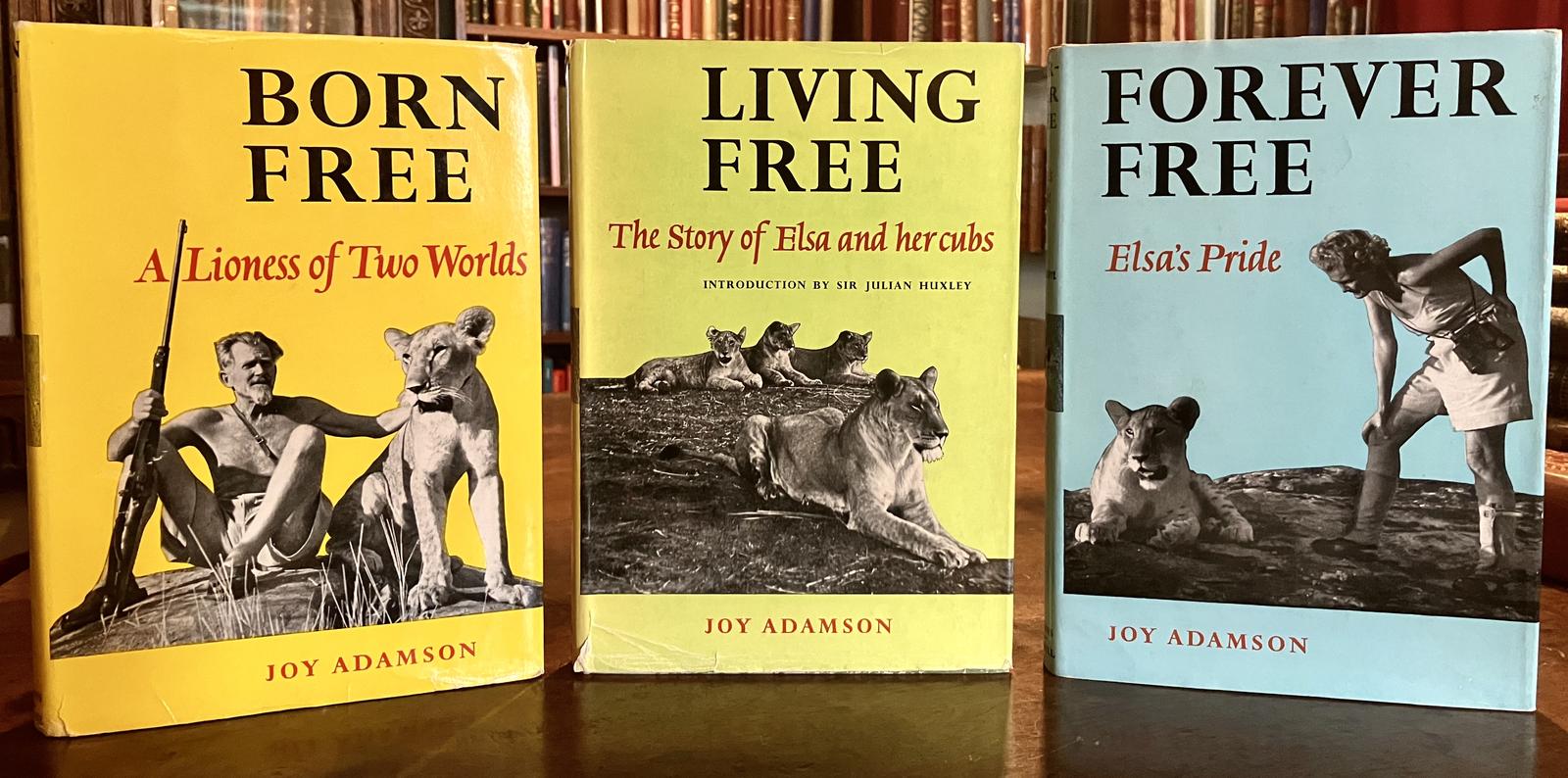 1960s Joy Adamson Trilogy of Born Free, Living Free & Forever Free + Jackets (1 of 4) 1960s Joy Adamson Trilogy of Born Free, Living Free & Forever Free + Jackets (1 of 4)