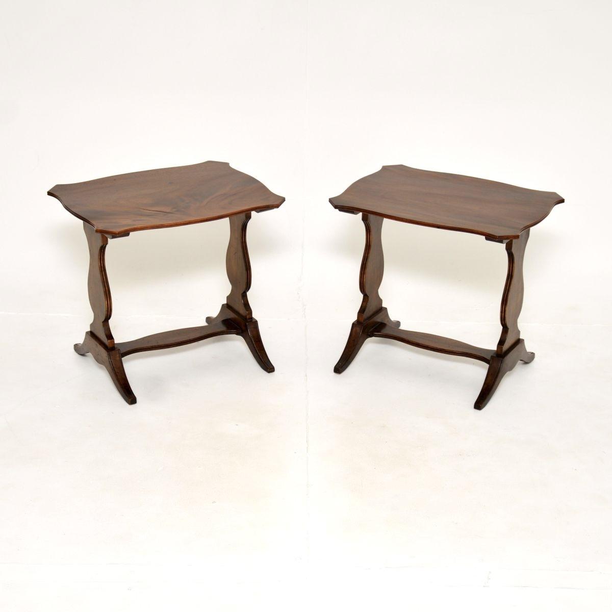 Pair of Antique Mahogany Side Tables (1 of 10)