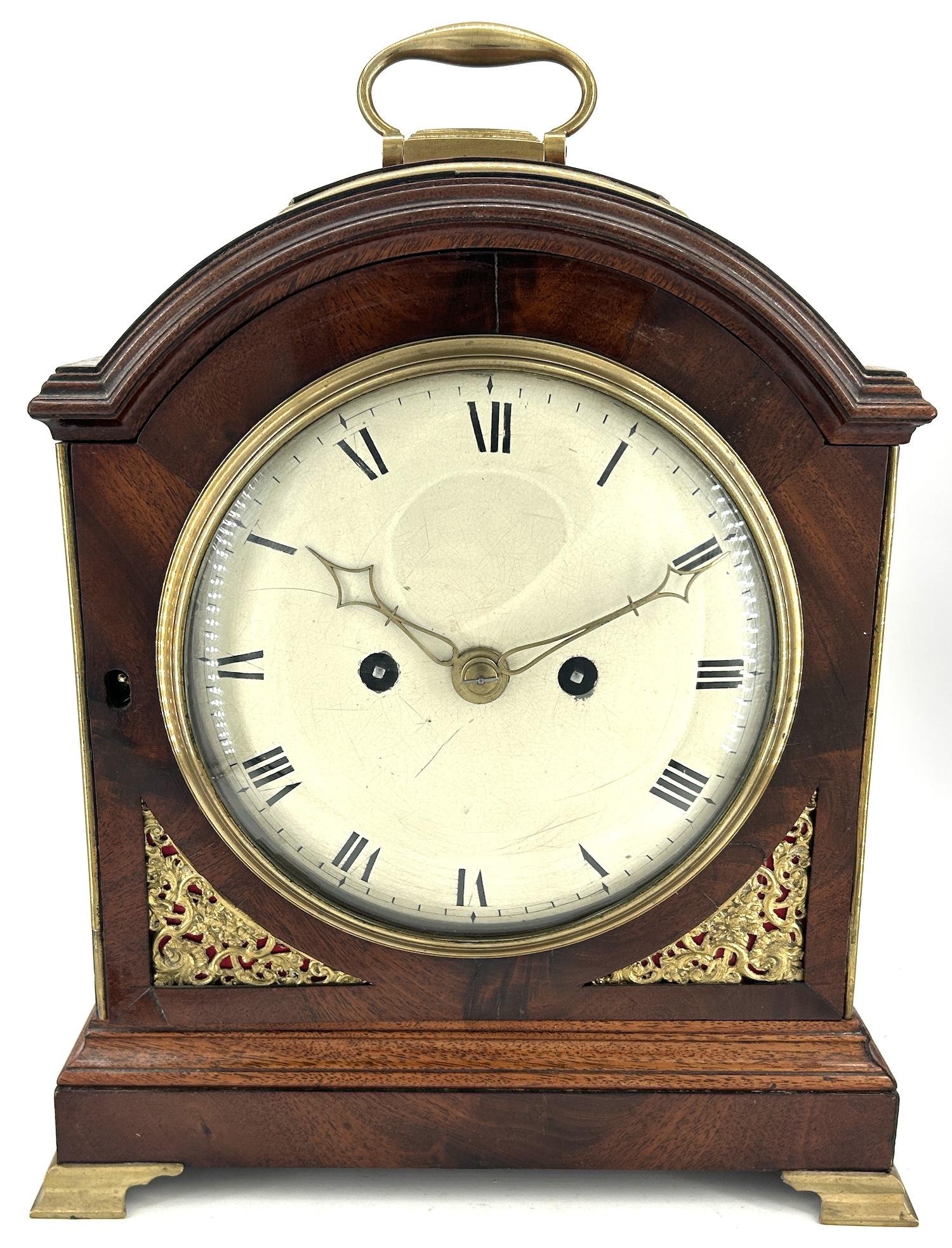 Beautiful Georgian English Mahogany Case Twin Fusee Verge Bracket Clock ca.1760 (1 of 15)