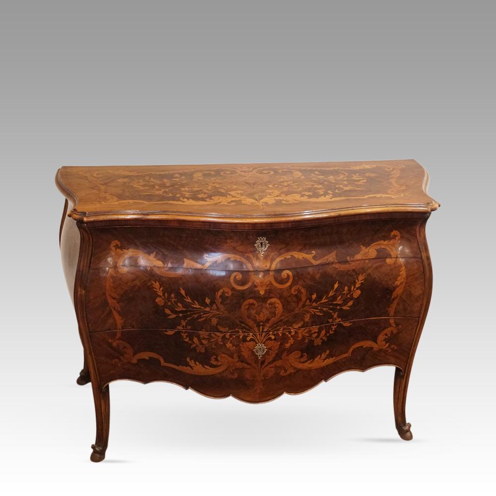 Marquetry Bombe Commode (1 of 8)