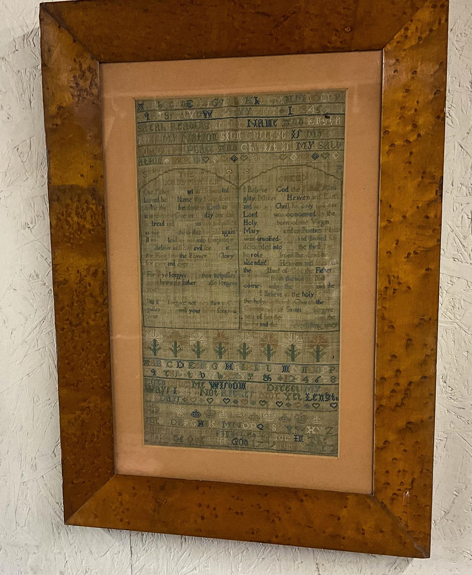George II Lords Prayer Sampler Sarah Reading 1729 (1 of 7)
