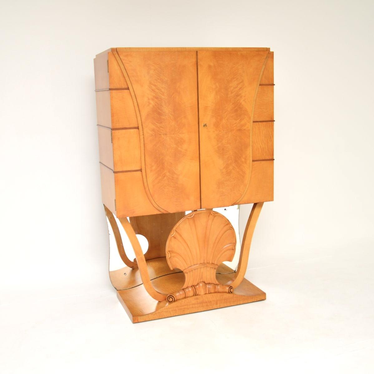 Art Deco Burr Walnut & Sycamore Cocktail Cabinet by Hille (1 of 12)