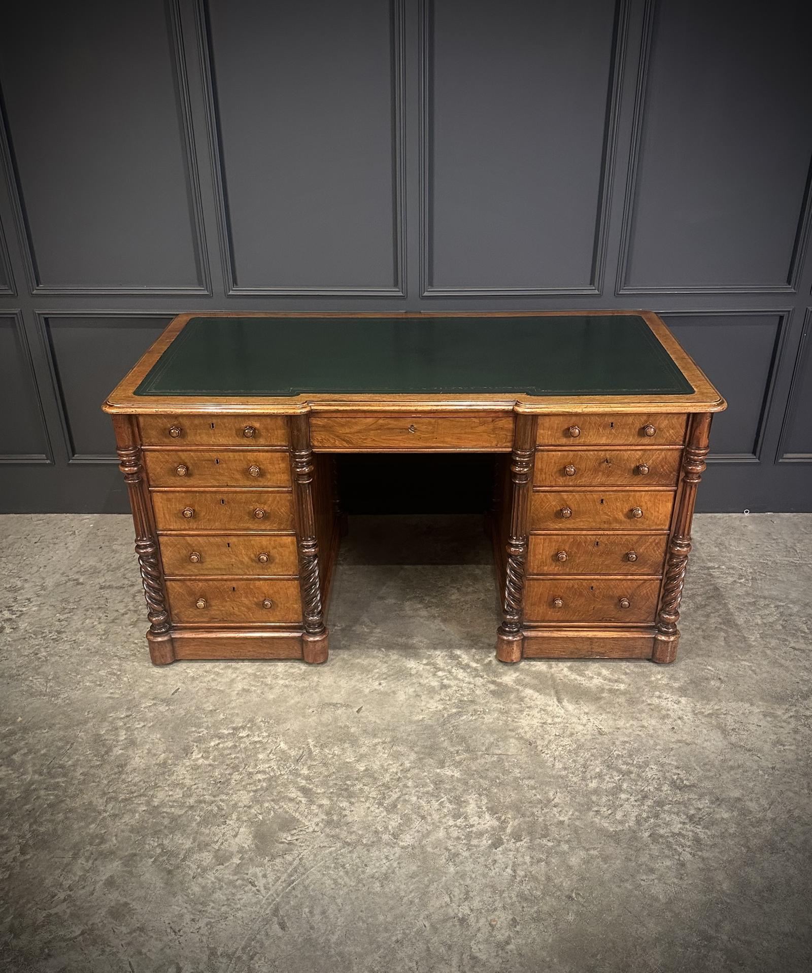 Victorian Figured Walnut Desk (1 of 14) Victorian Figured Walnut Desk (1 of 14)