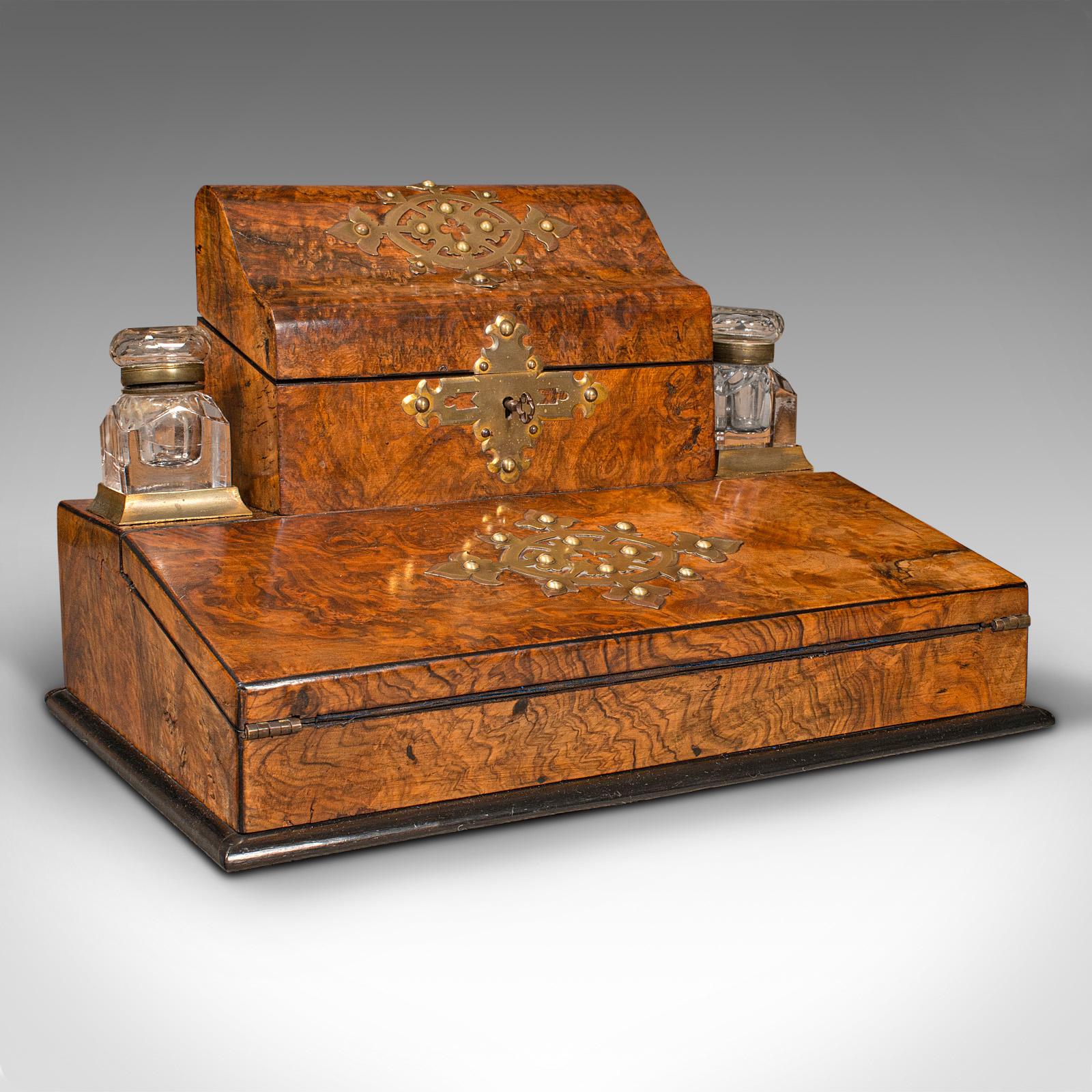 Antique Desktop Writing Slope, English Burr Walnut Correspondence Box - Victorian (1 of 12) Antique Desktop Writing Slope, English Burr Walnut Correspondence Box - Victorian (1 of 12)
