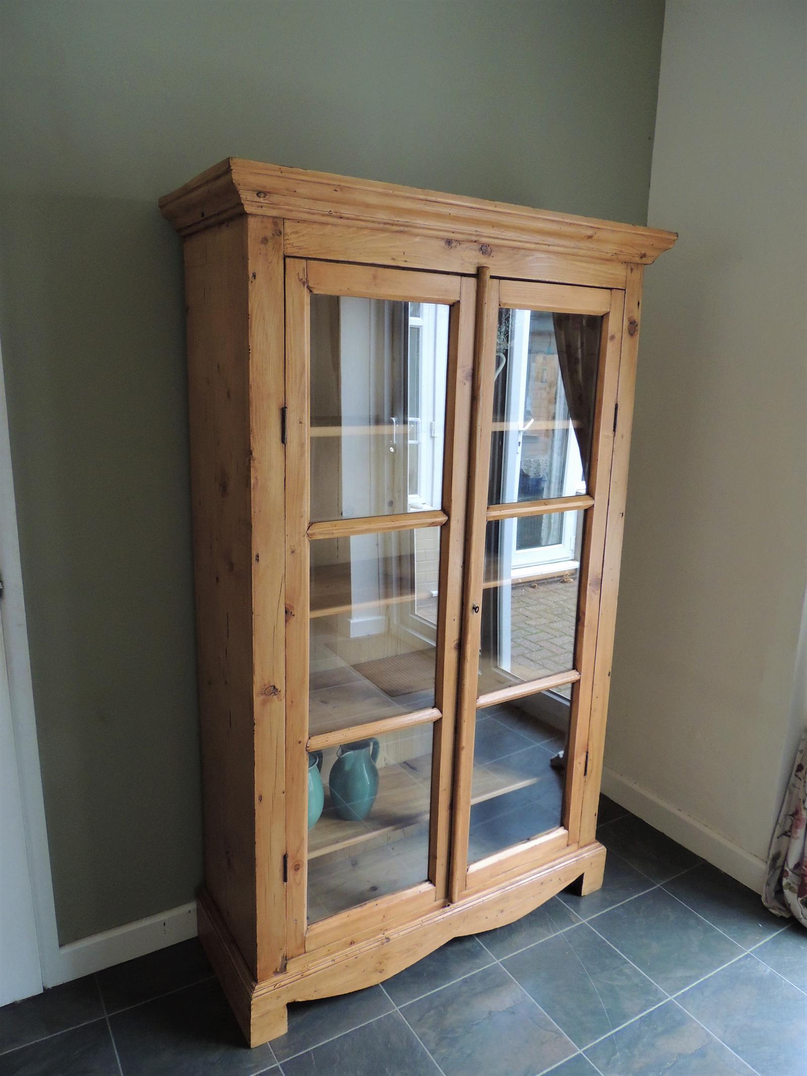 Gorgeous Large Antique Solid Pine Glazed Display Cabinet Bookcase Shelves (1 of 16) Gorgeous Large Antique Solid Pine Glazed Display Cabinet Bookcase Shelves (1 of 16)