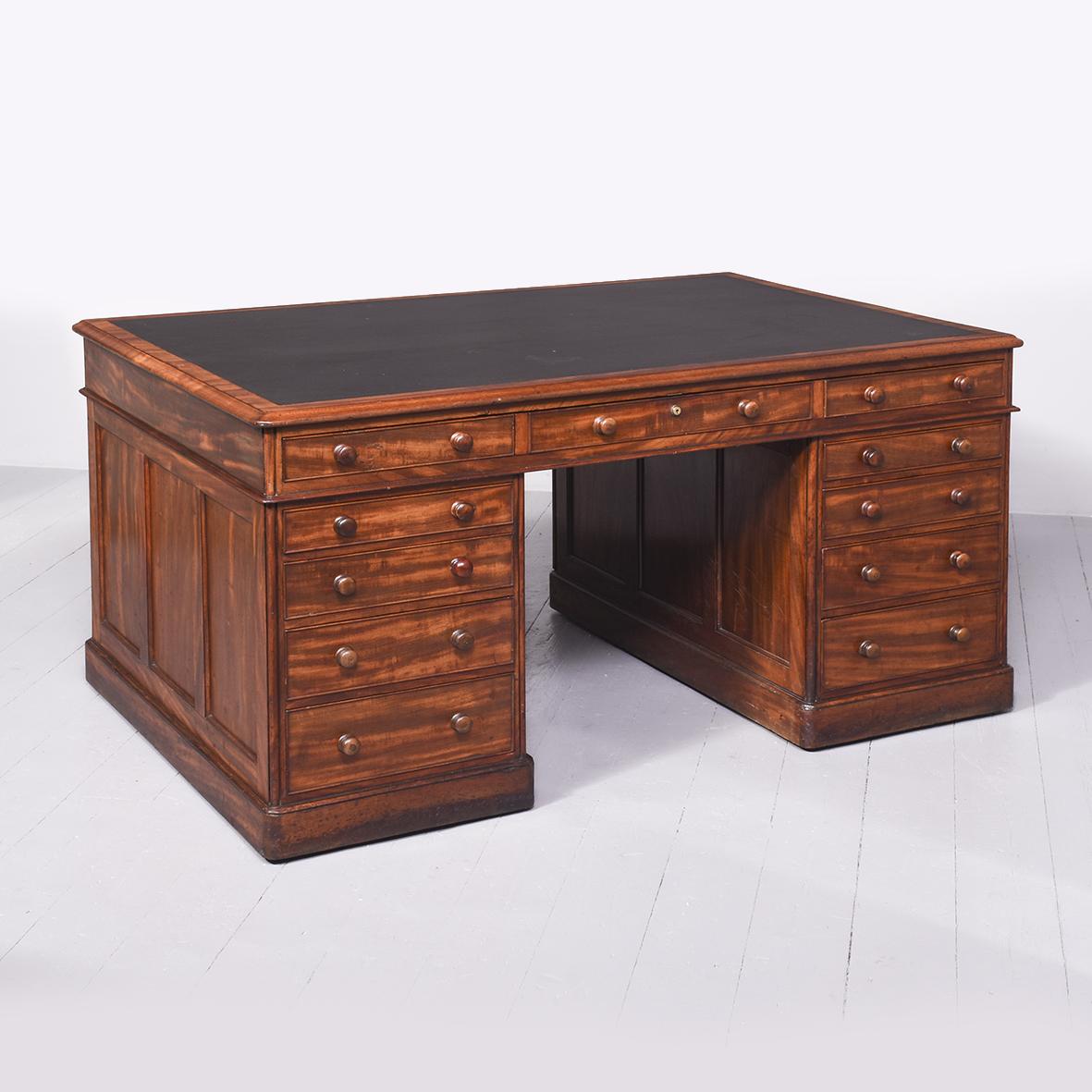 Superb Quality William IV Large Mahogany Partners Desk (1 of 11) Superb Quality William IV Large Mahogany Partners Desk (1 of 11)