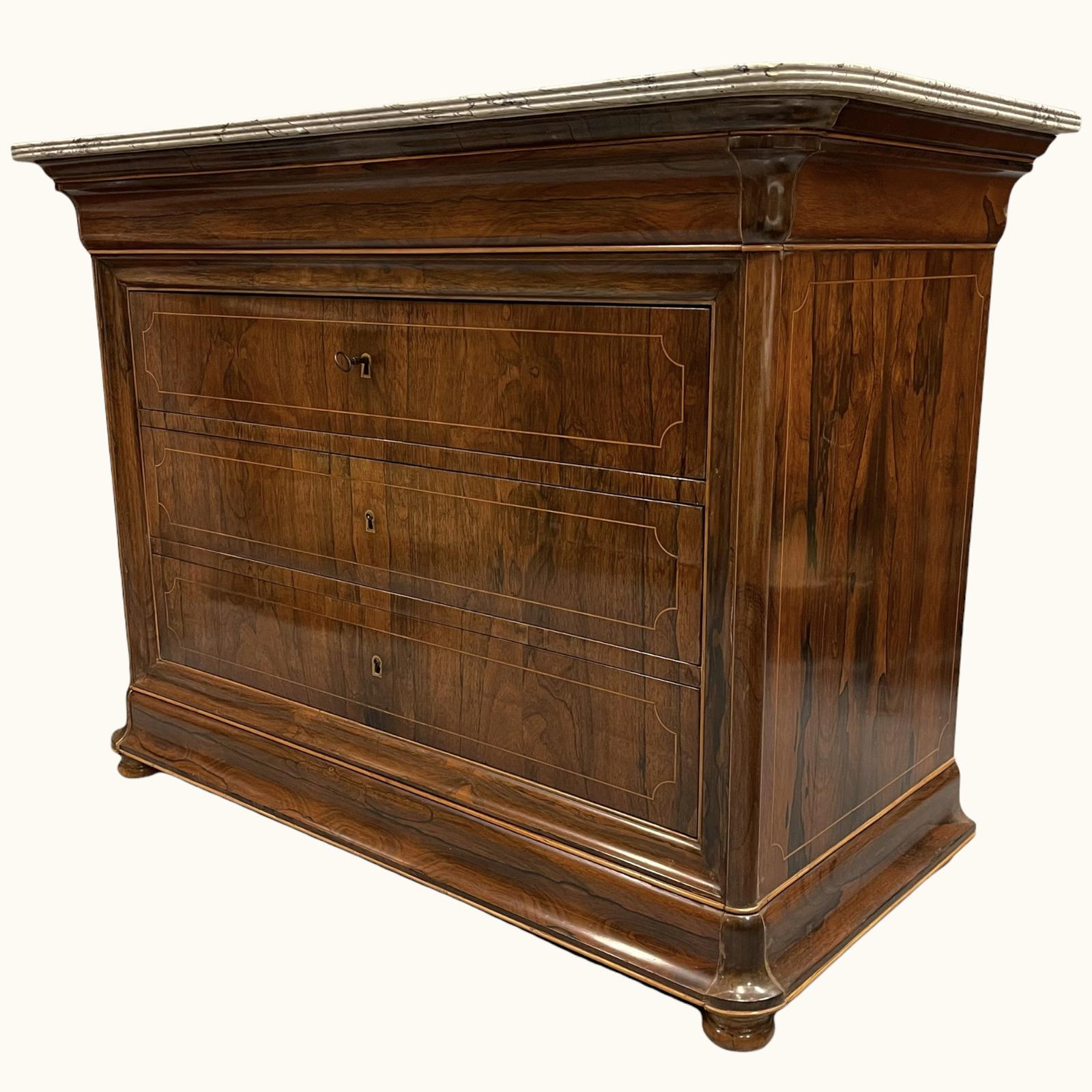 Exceptional French Rosewood Inlaid Commode (1 of 12) Exceptional French Rosewood Inlaid Commode (1 of 12)