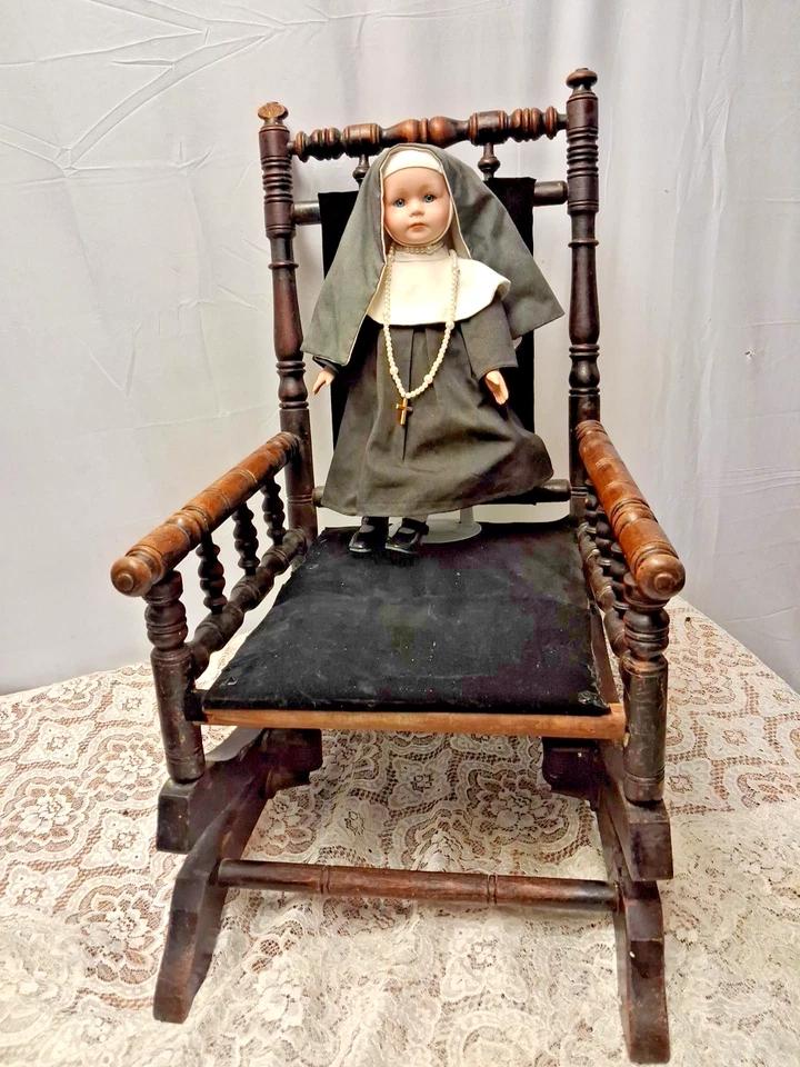 Antique Rustic Childs American Gothic Style Rocking Chair (1 of 9)