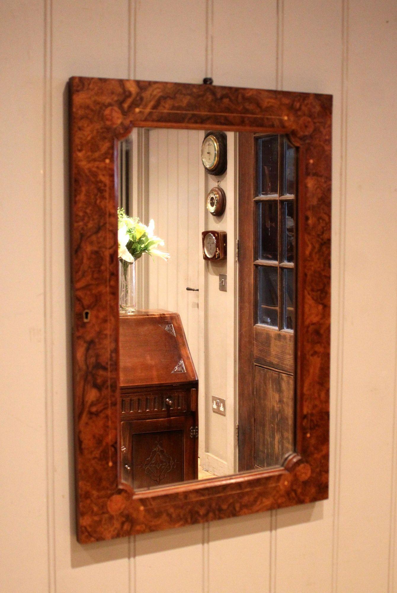Walnut Inlaid Wall Mirror (1 of 10) Walnut Inlaid Wall Mirror (1 of 10)