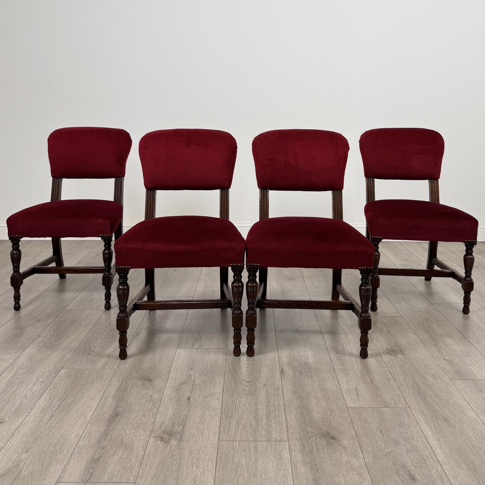 Antique 20th Century Set of 4 Oak Dining Chairs (1 of 8)