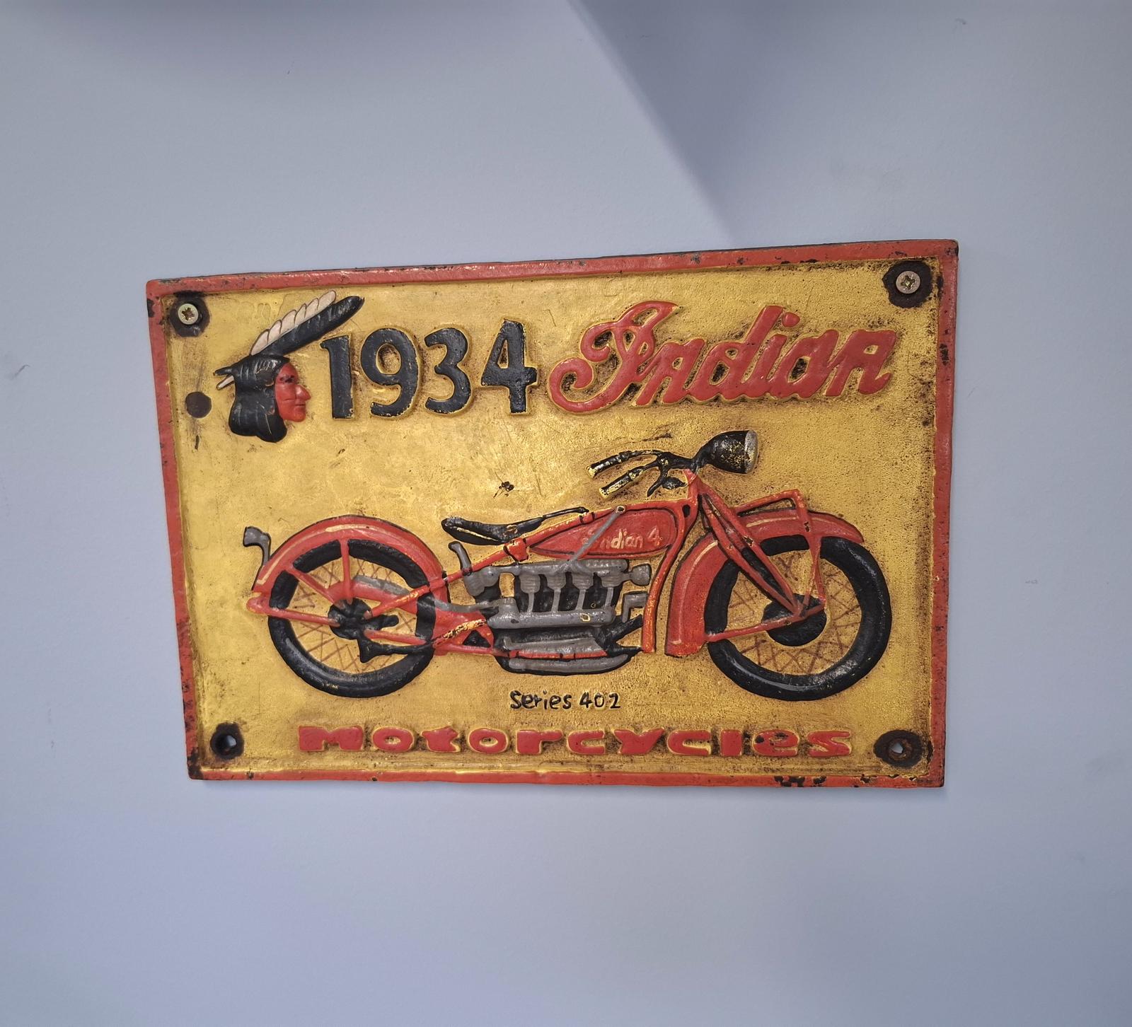 Original Indian Motorcycles Metal Advertising Sign (1 of 1)