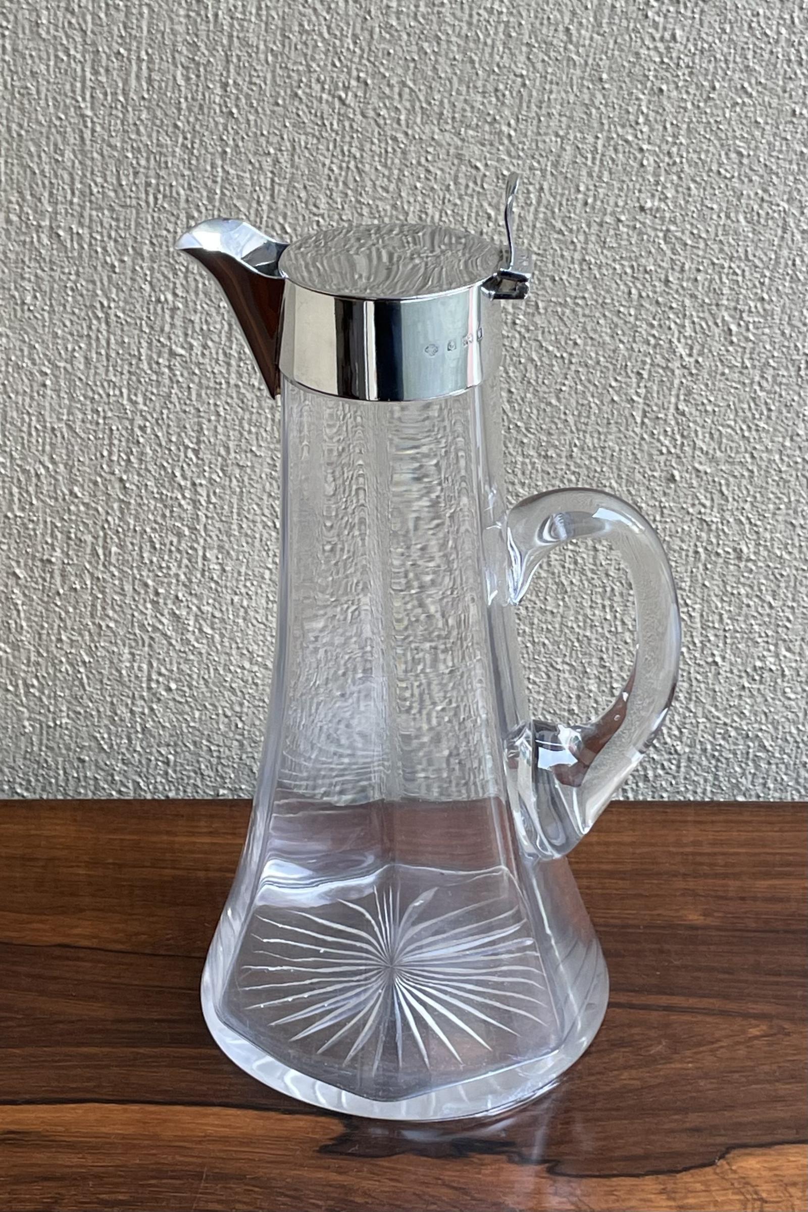 Edwardian Silver Mounted and Glass Claret Jug (1 of 6)