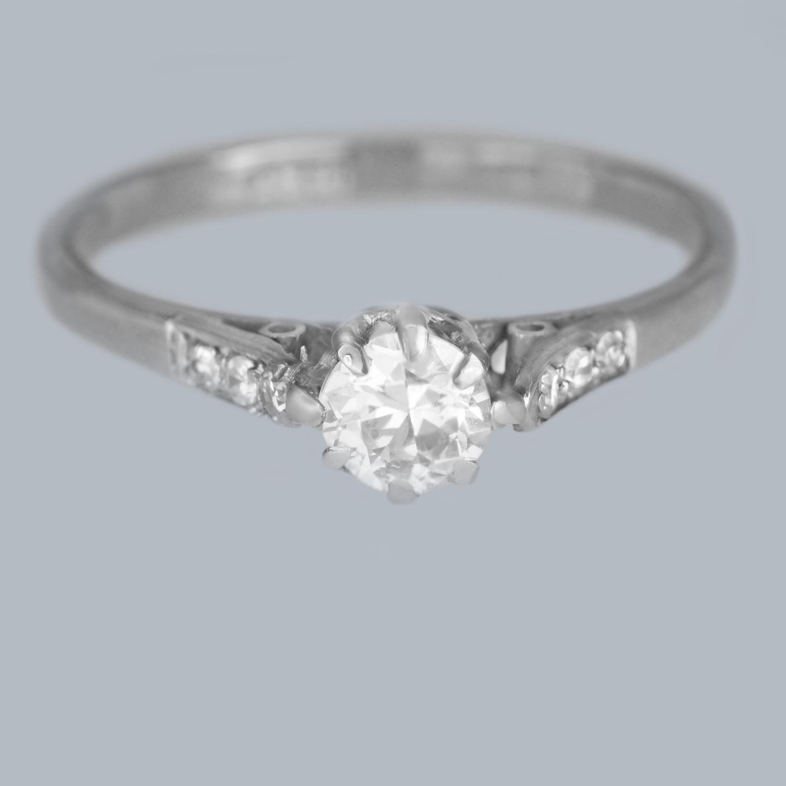 Diamond Solitaire Engagement Ring 18ct Gold Vintage 1950s Single Stone Ring (1 of 6)