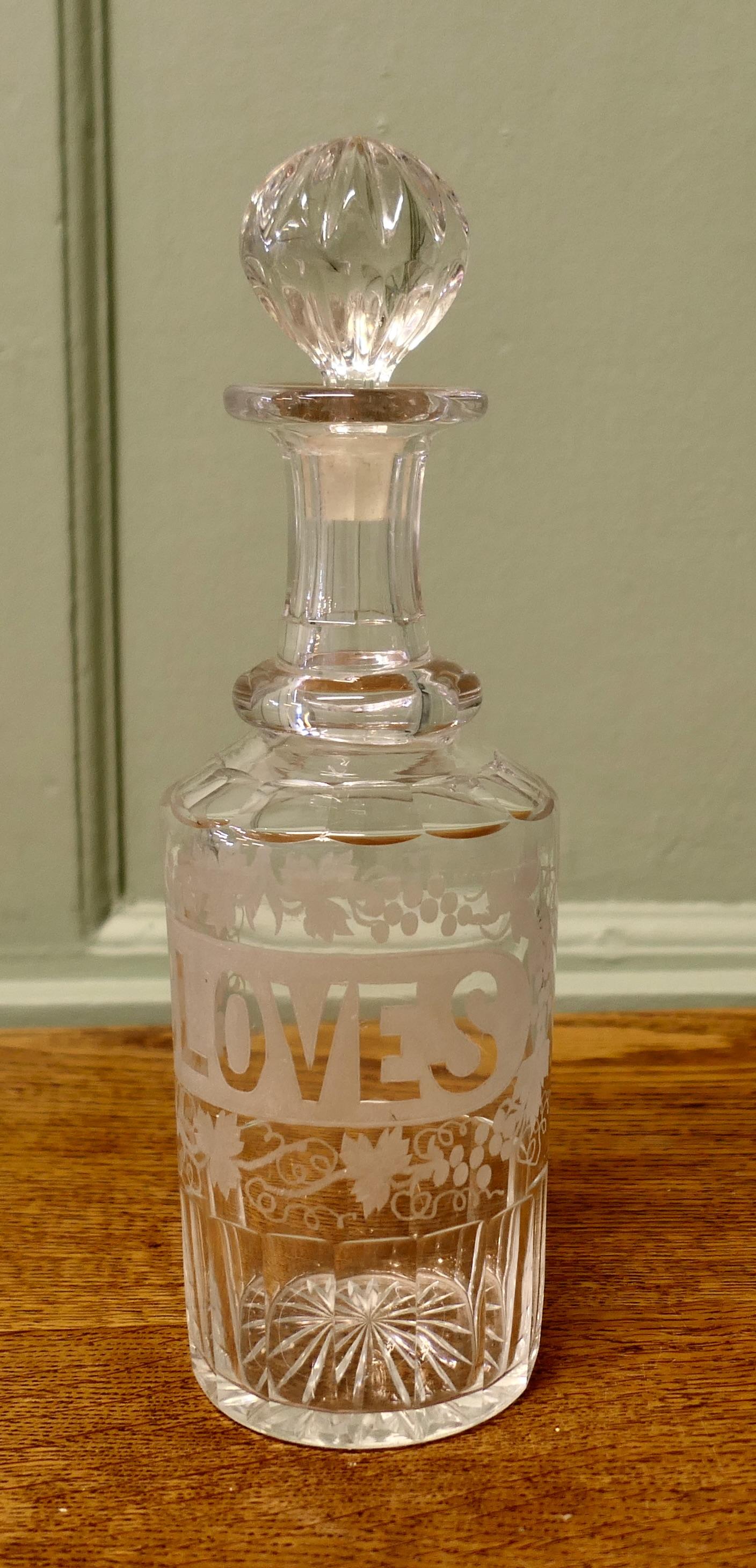 Victorian Etched Crystal Cloves Decanter (1 of 5) Victorian Etched Crystal Cloves Decanter (1 of 5)