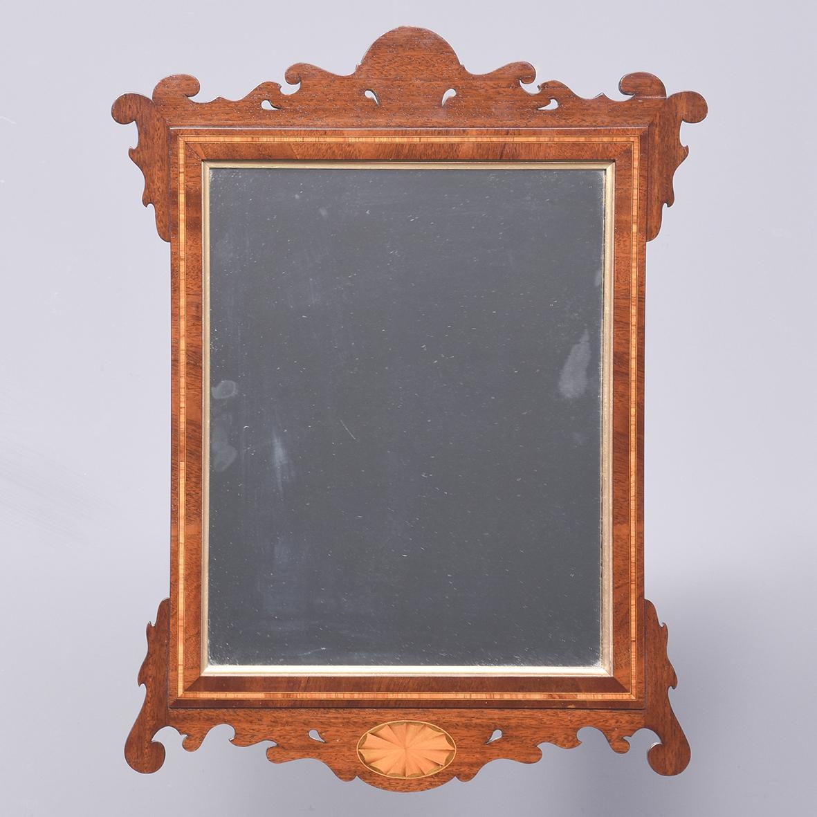 Late Victorian Inlaid & Fretted Chippendale Style Wall Mirror (1 of 8)