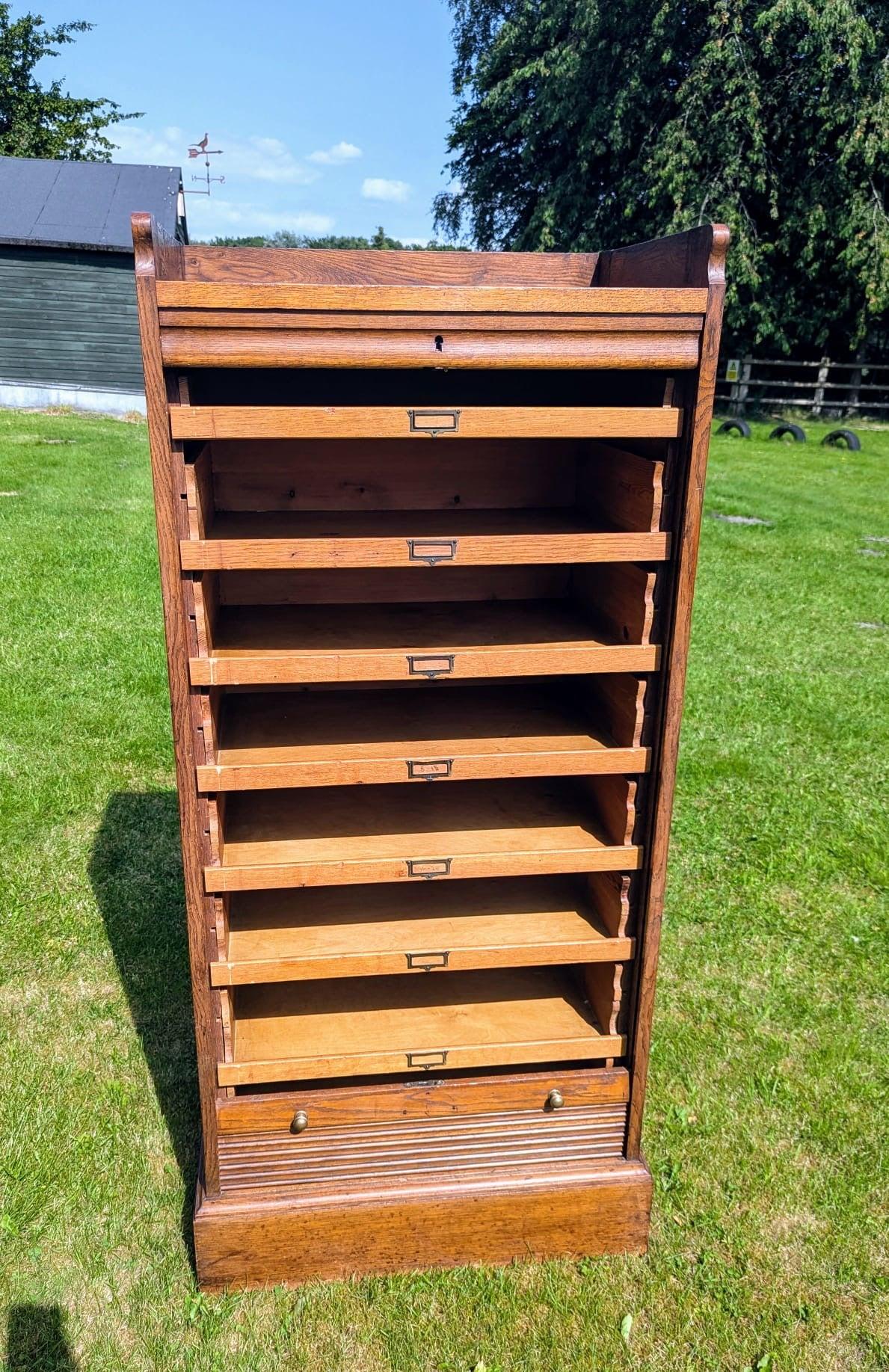 Early 20th Century Vintage Tambour Cabinet (1 of 7) Early 20th Century Vintage Tambour Cabinet (1 of 7)