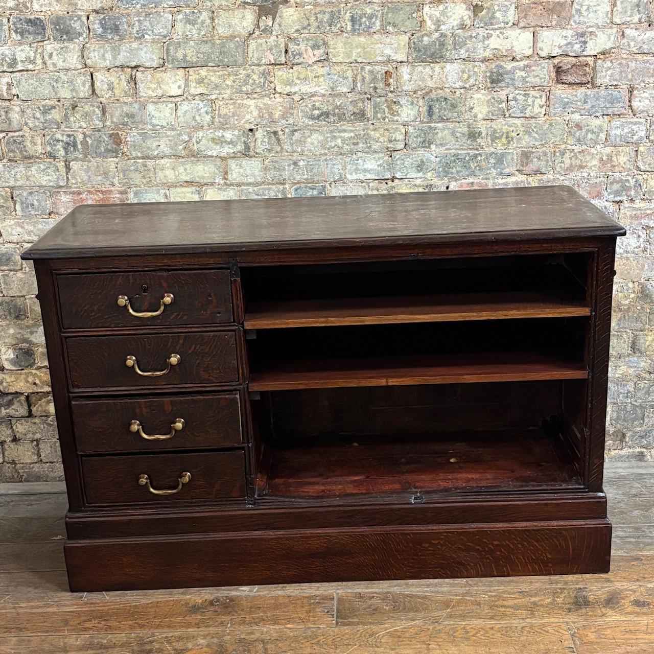 1910s Antique Oak Shop Counter with Drawers (1 of 6)