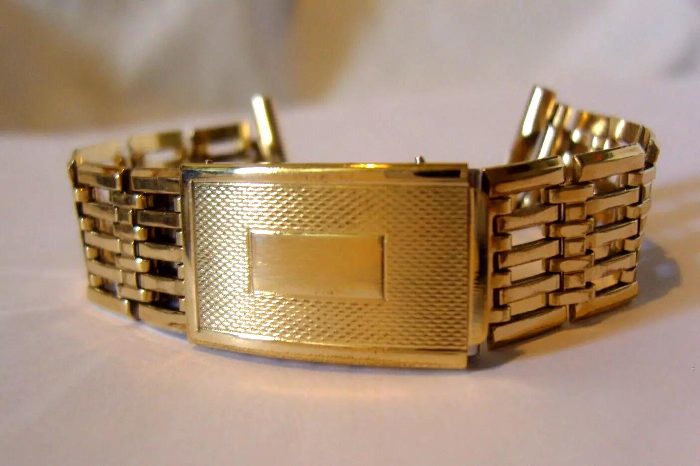 Wrist Watch Strap 9ct Gold Plated 1970s Vintage 19mm Lug Width (1 of 16)