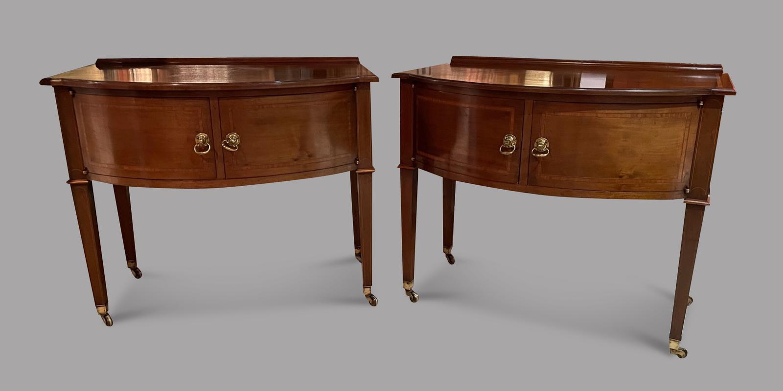 Pair of Mahogany Satinwood Banded Side / Bedside Tables (1 of 6) Pair of Mahogany Satinwood Banded Side / Bedside Tables (1 of 6)