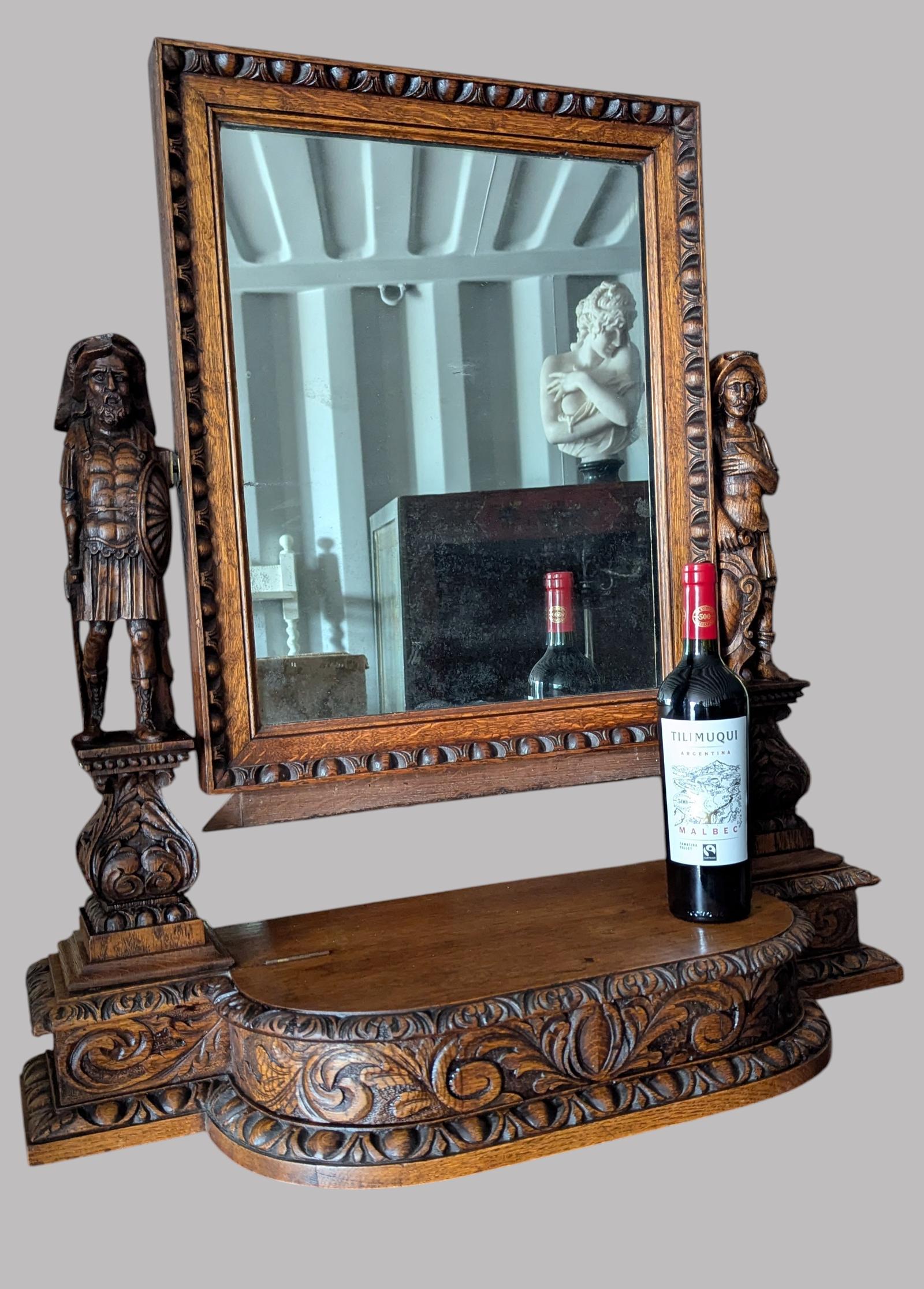 Impressive Carved Oak Dressing Mirror (1 of 14) Impressive Carved Oak Dressing Mirror (1 of 14)