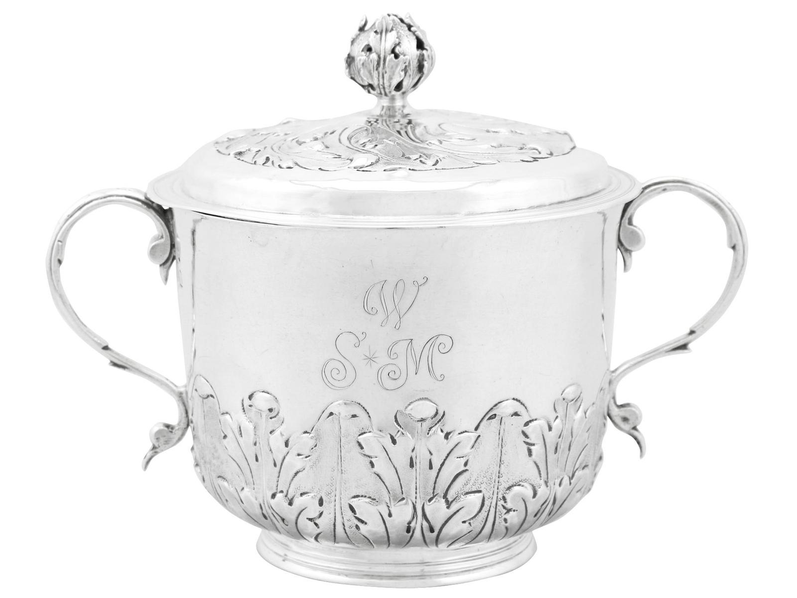 Antique William III Sterling Silver Porringer & Cover (1 of 12)