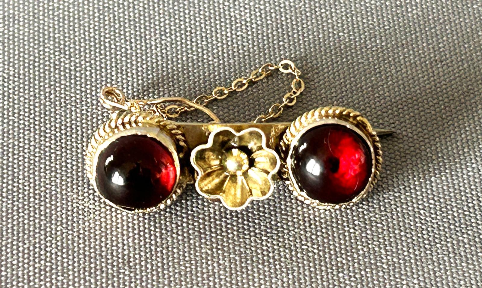 Scandinavian Silver Gilt & Almandine Garnet Brooch (1 of 7)