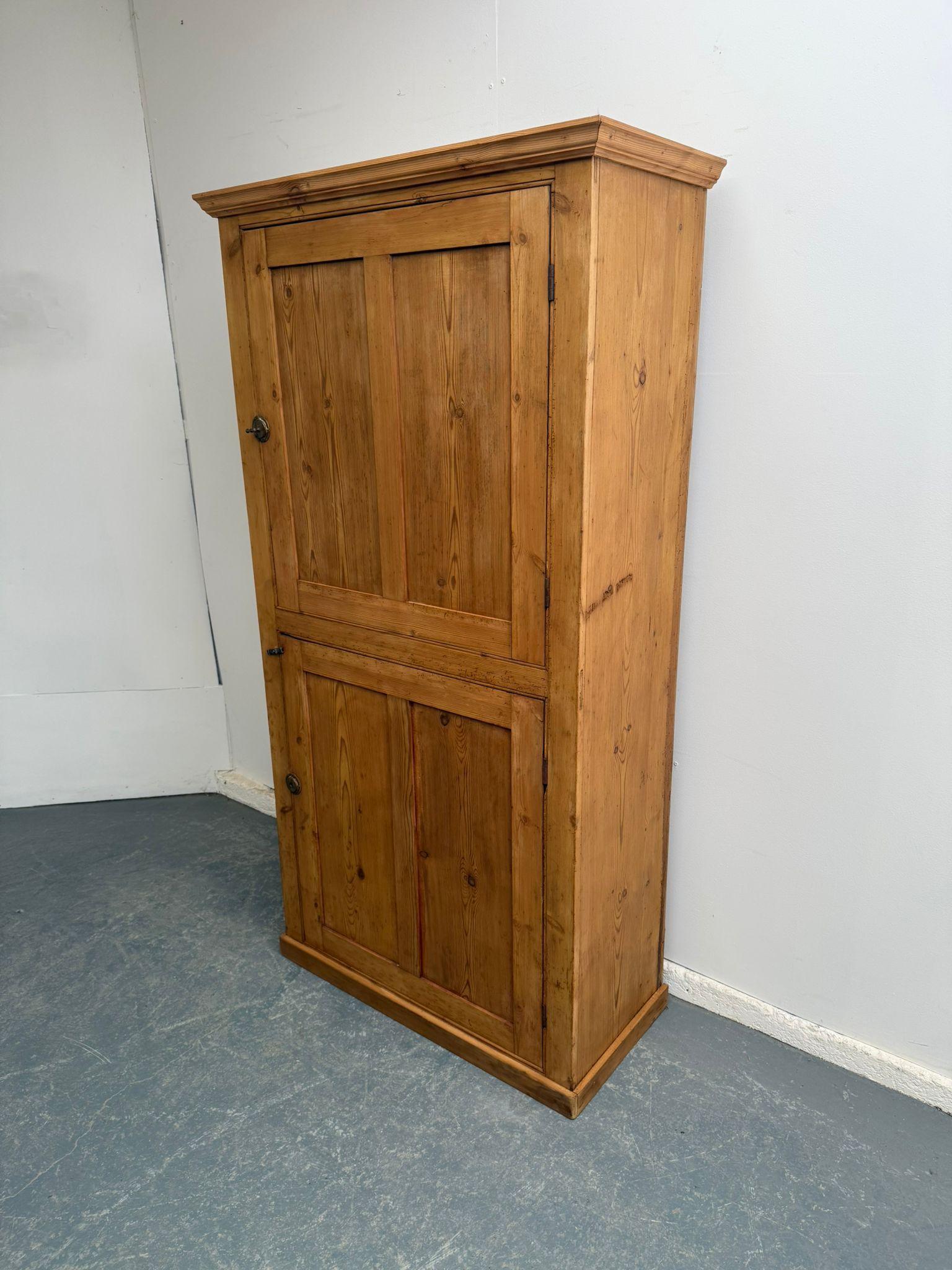 A Cracking Victorian Antique / Old Pine Waxed 2 Door Farmhouse Larder Cupboard (1 of 7)