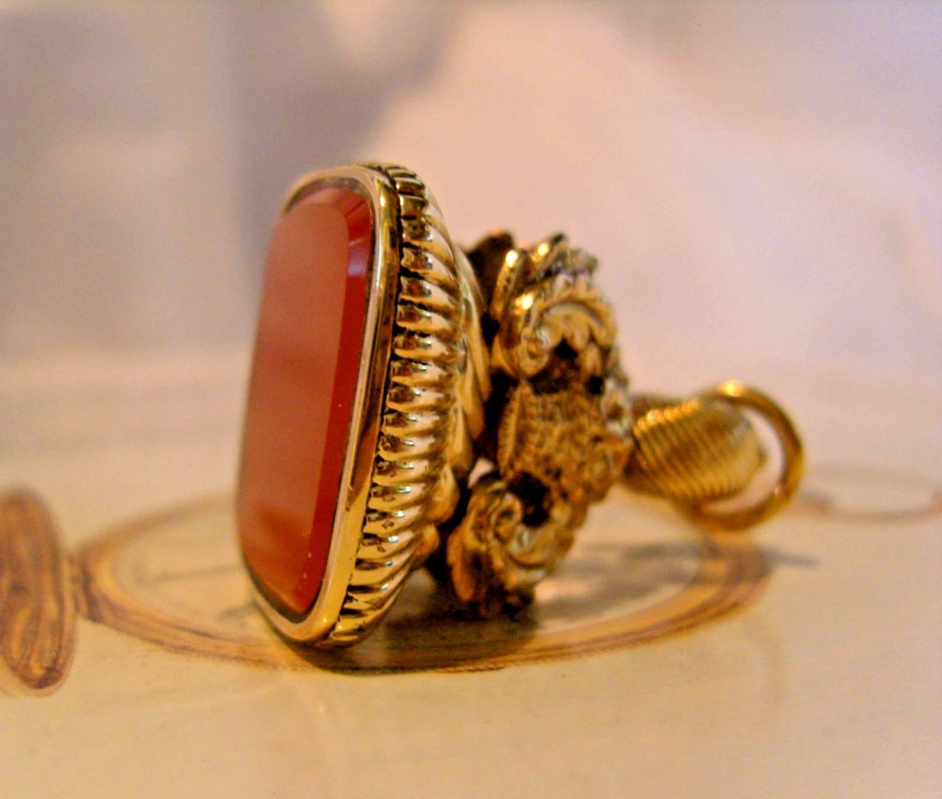 Pocket Watch Chain Fob Victorian 12ct Gold Filled & Carnelian Huge 1890s Fob (1 of 12) Pocket Watch Chain Fob Victorian 12ct Gold Filled & Carnelian Huge 1890s Fob (1 of 12)