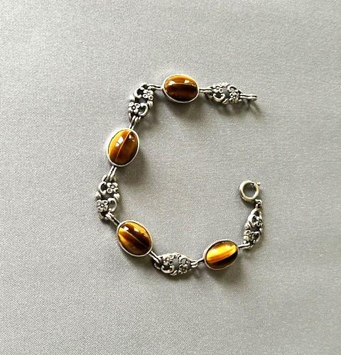 German Silver & Tiger's Eye Bracelet (1 of 6) German Silver & Tiger's Eye Bracelet (1 of 6)