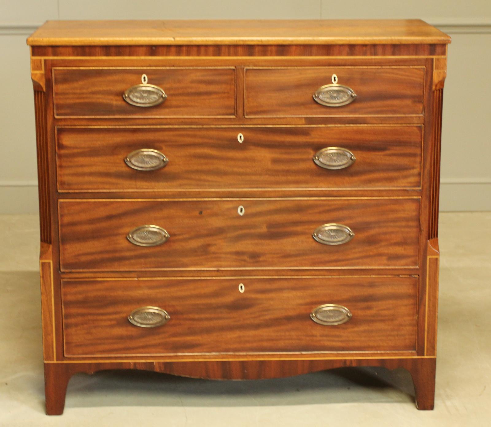 Victorian Inlaid Bow Fronted Chest of Drawers (1 of 11)