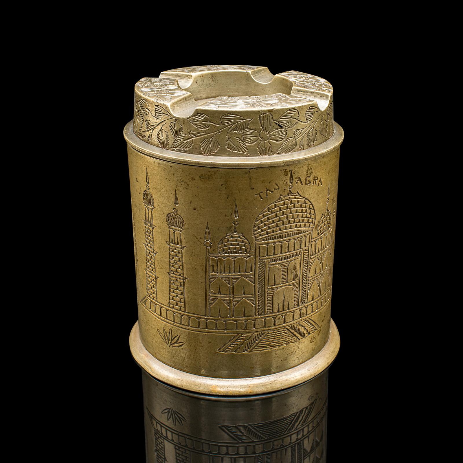 Antique Hand Decorated Cigarette Keeper, Indian, Brass, Tobacco Tin, Victorian (1 of 8)