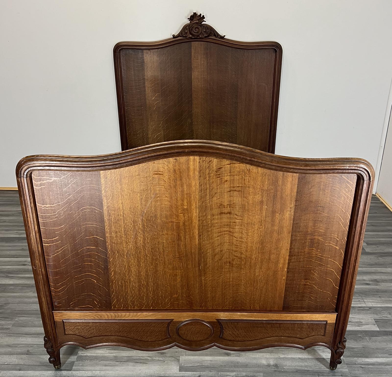 French Double Bed Antique Oak Vintage Retro Carved Bed Frames (1 of 14)